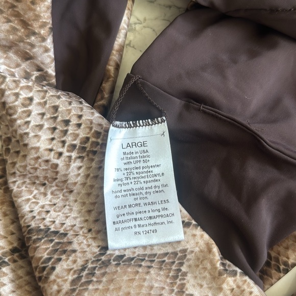 Mara Hoffman Snake Skin Bikini Top (no bottoms) Large UPF 50+ - Picture 7 of 7